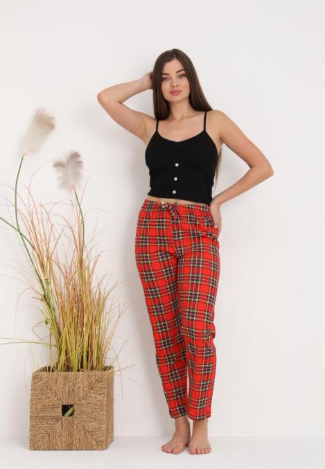 Pantaloni de Pijama Dama ,Culoare Rosu ,Engros